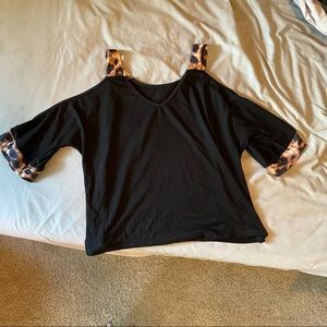 Black Leopard Top